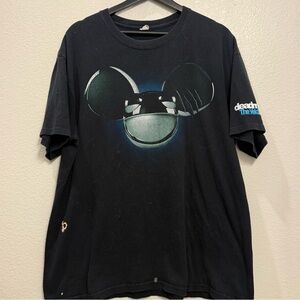 Vintage DeadMau5 Black DJ EDM Rave Techno Skate Tshirt XL 24x28